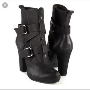 DKNYC Malina Black Buckle Boots